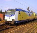 ME 146 09 als Metronomzug ME 81170 von Hamburg Hbf nach Bremen Hbf hier in Rotenburg(Wmme) am abend des 08.07.2006