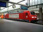 146 201 mit Werbung fr den 3-Lwen Takt / die erste Lok der Baureihe 146 fr Stuttgart mit RE nach Schorndorf Abfahrbereit in Stuttgart Hbf. am 07.09.2009