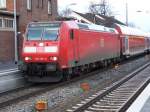 Die 146 105-2 mit Dostos als RE nach Hannover HBF in Verden (Aller).Aufgenomnmen am 10.02.2006.