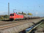 Niederschopfheim - 30.10.17 : vielleicht meine letzte Fototour vor dem Aufbau der Lärmschutzmauer. 152 162 mit einem Kesselzug.