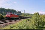 Gemischter Gz mit 152 090-7 DB fährt bei Saaleck auf der Bahnstrecke Halle–Bebra (KBS 580) Richtung Naumburg (Saale).
[10.5.2018 | 11:33 Uhr]