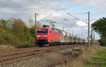 Am 28.09.19 führte 152 115 einen GATX-Schüttgutzug durch Greppin Richtung Dessau.