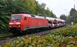 Im schönsten Regen kommt am Dienstagmittag der Audizug durch Neckargerach gen Heidelberg gefahren.6.10.2020
