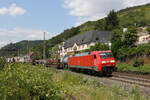 152 107 mit einem  Mischer  am 22. Juli 2021 bei Lorch am Rhein.