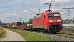 Gemischter Gz mit 152 110-3 (Siemens ES64F) unterwegs in Tamm Richtung Kornwestheim.