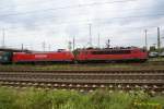 2.09.2007: Br 155 057-3 und abgebgelt eine 152 027-9 beim durchfahren des Lehrter Gterbahnhofs.