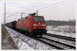 152 094 mit gemischtem Gterzug, 02.01.08, Berliner Auenring zwischen Nudow und Ahrensdorf