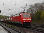 152 132 fhrt mit ihrem Gterzug am 8.4. durch Kln West Richtung Sdbrcke/Gremberg.