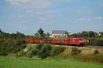 152 073 bringt am Nachmittag des 26.08.08 die von der Murrbahn umgeleitete Gaildorfer bergabe nach Kornwestheim Rbf, aufgenommen an der Remsbahn (KBS 786) bei Goldshfe.