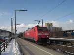 Elok 152 016-2 mit Gterzug in Fahrtrichtung Salzburg bei der  Durchfahrt des Bahnhofes Bernau am 31.
