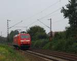 152 039-4 ist am 10.8.09 die Letzte der zahlreichen Tfzf von Seelze nach Linden/Lehrte, bei Limmer.