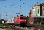 152 059-2 mit einem Containerzug in Verden (Aller) 19.8.09