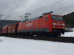 152 044-4 mit Gz, zwischen Gemnden (Main) und Karlstadt (Main), am 03.02.2010