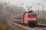 152 160-8 mit einem Kohlezug in Hilden am 13.04.2010