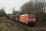 152 058 mit einem Gterzug am 20.11. in Ahlten.