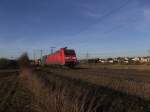 152 165-7 mit einem KLV - Ganzzug bei Fulda (07.02.11)