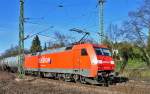 152 057-6 Tankzug kurz nach Bonn-Oberkassel Richtung Sden - 02.03.2011