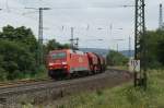 152 103-8 mit Kaliwagenzug (Taoos) bei Fulda am 01.08.2011