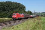 152 054 mit einem gemischten Gterzug am 17.08.2011 bei Retzbach-Zellingen. Gru an den Tf!