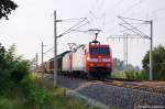 Das 152er Doppel 152 019-6 & 152 160-8 mit gemischtem Gterzug in Vietznitz Richtung Falkensee unterwegs. 17.09.2011