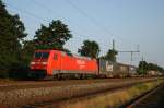 DB Schenker Rail 152 110 mit KLV-Zug in Richtung Bremen (Diepholz, 03.07.12).