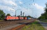 152 148-1 fuhr am 25.07.2012 mit einem KLV-Zug durch Verden(Aller).