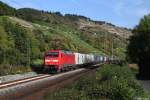 152 011 mit einem KLV Zug am 28.09.2013 bei Gambach.