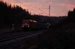 152 056 DB Schenker mit gemischten Güterzug am 31.12.2013 bei Steinbach am Wald Richtung Saalfeld. 