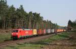 152 041 mit TEC 41933 (Maschen–Linz) am 15.04.2009 an der ehemaligen Blockstelle Habighorst zwischen Eschede und Garen