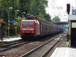 DB Schenker Rail 152 086-5 mit Auto Transport Wagen am 27.06.14 in Maintal Ost
