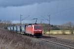 152 059-2 mit einem LKW-Walter KV am 21.02.2014 bei Einbeck-Salzderhelden.