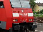 Scheinwerfer von 152 128-5 am 30.07.14 in Hanau Hbf 