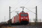 152 102-0 DB und 152 113-7 DB bei Reundorf am 27.12.2014.