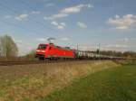 Leerkessel von Rhäsa nach Manching (GC 62328) mit der 152 030 bei Syrau am 10.4.2015