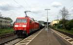 152 072-5 DB kommt durch Bad-Honnef am Rhein mit einem gemischten Güterzug aus Richtung Köln und fährt in Richtung Koblenz auf der rechten Rheinstrecke(KBS 465).