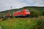 152 170-7 bei Thüngersheim mit einen gemischten Güterzug abgelichtet am 08.09.15.