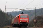 152 019-6 DB Schenker bei Steinbach im Frankenwald am 03.12.2015.