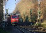 152 125-1 DB kommt die Kohlscheider-Rampe hoch aus Richtung Neuss,Herzogenrath mit einem langen Kohlenleerzug aus Bernburg nach Gent-Zeehaven(B) und fährt durch Kohlscheid in Richtung