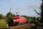 152 028 mit Umleiter 51724 im Abendlicht in Liebau/Pöhl am 10.6.2016.