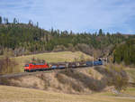 152 107 mit einem EZ nach Kornwestheim bei Mittelrot am 25.2.2017.