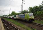 Ein Containerzug der anderen Art lie sich am 17.05.2011 auch in Eichenberg blicken!  152 005-5 hatte die ehrenvolle Aufgabe den  TRAIN OF IDEAS  durch Deutschland zu ziehen! Dank der Cantus musste