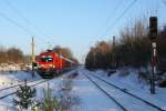 Mit 30-mintiger Versptung erreicht 182 011-7 am 4.12.2010 mit dem RE nach Leipzig den Bahnhof Doberlug-Kirchhain.