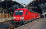 182 010 steht am Morgen des 05.03.11 mit einer RB nach Eisenach im Hauptbahnhof Halle(S).