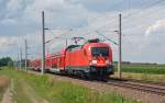 182 025 durcheilt mit einem RE  Saxonia  Leipzig - Dresden am 11.07.12 Radegast.