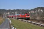 182 019 (91 80 6182 019-0 D-DB) + Dosto als S1 (37741) von Meien nach Schna am 05.03.2013 bei Strand