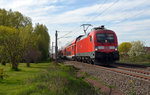 182 020 führte am 22.04.16 ihre S2 durch Greppin Richtung Bitterfeld.