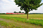 182 022-4 mit der S2 von Delitzsch unt. Bf nach Leipzig-Messe. Bei Delitzsch am 13.08.2016.
