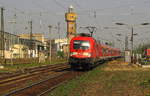 DB 182 014-1 mit der RB 16316 von Halle (S) Hbf nach Eisenach, am 21.04.2011 in Merseburg.