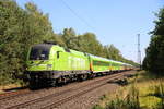 182 505 mit Flixtrain aus der Hansestadt Hamburg auf dem Weg nach Köln unterwegs im beschaulichen Münsterland