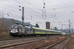 182 510 mit FLX nach Stuttgart Hbf am 17.12.2021 in Gelnhausen.